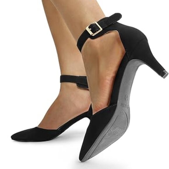 DREAM PAIRS Kitten Heel Low Heel for Women Closed Pointed Toe Pumps - Picture 2 of 3